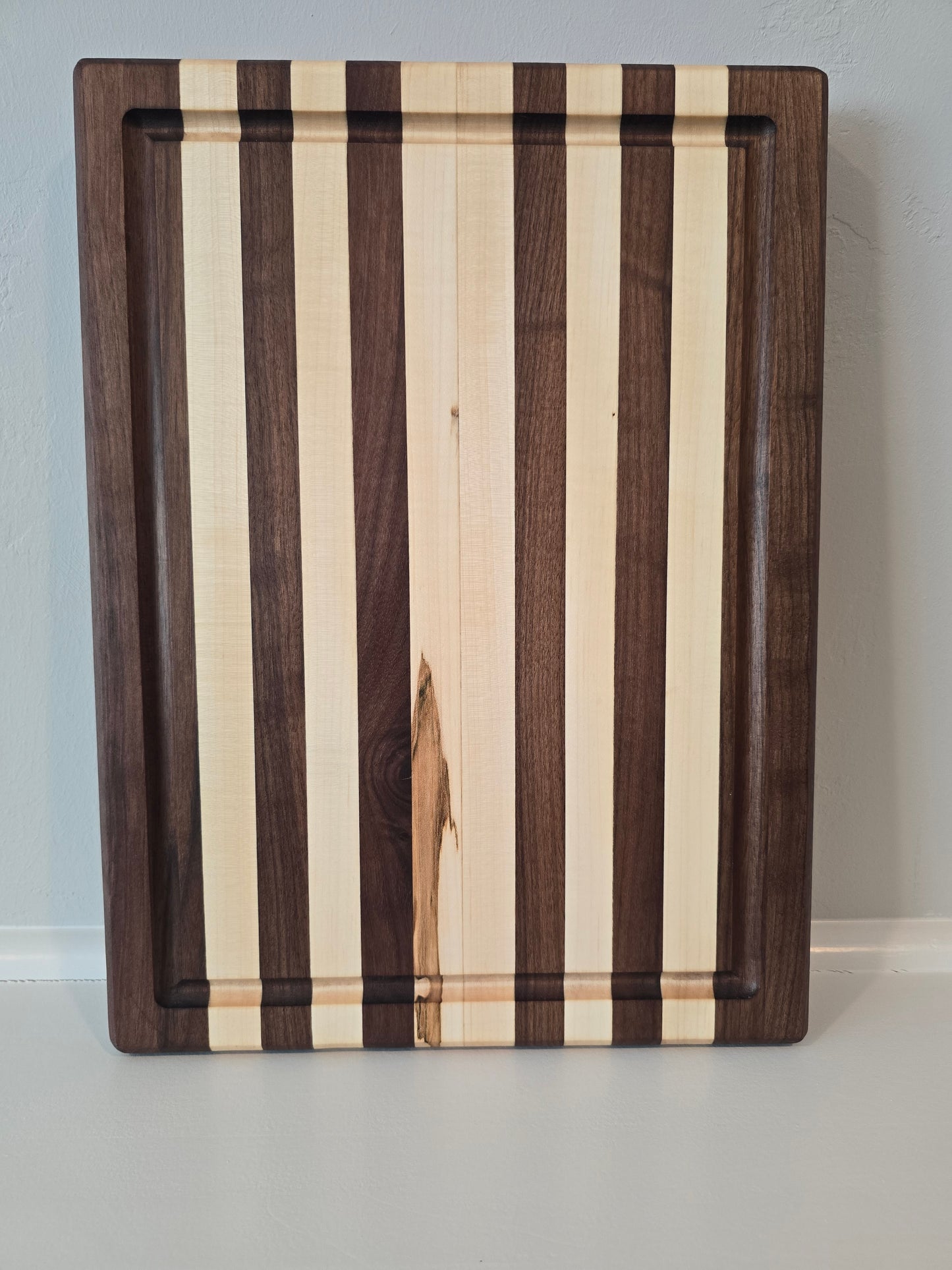 Walnut and Maple Stripped Cutting Board