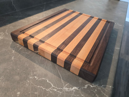 Walnut and Maple Stripped Cutting Board