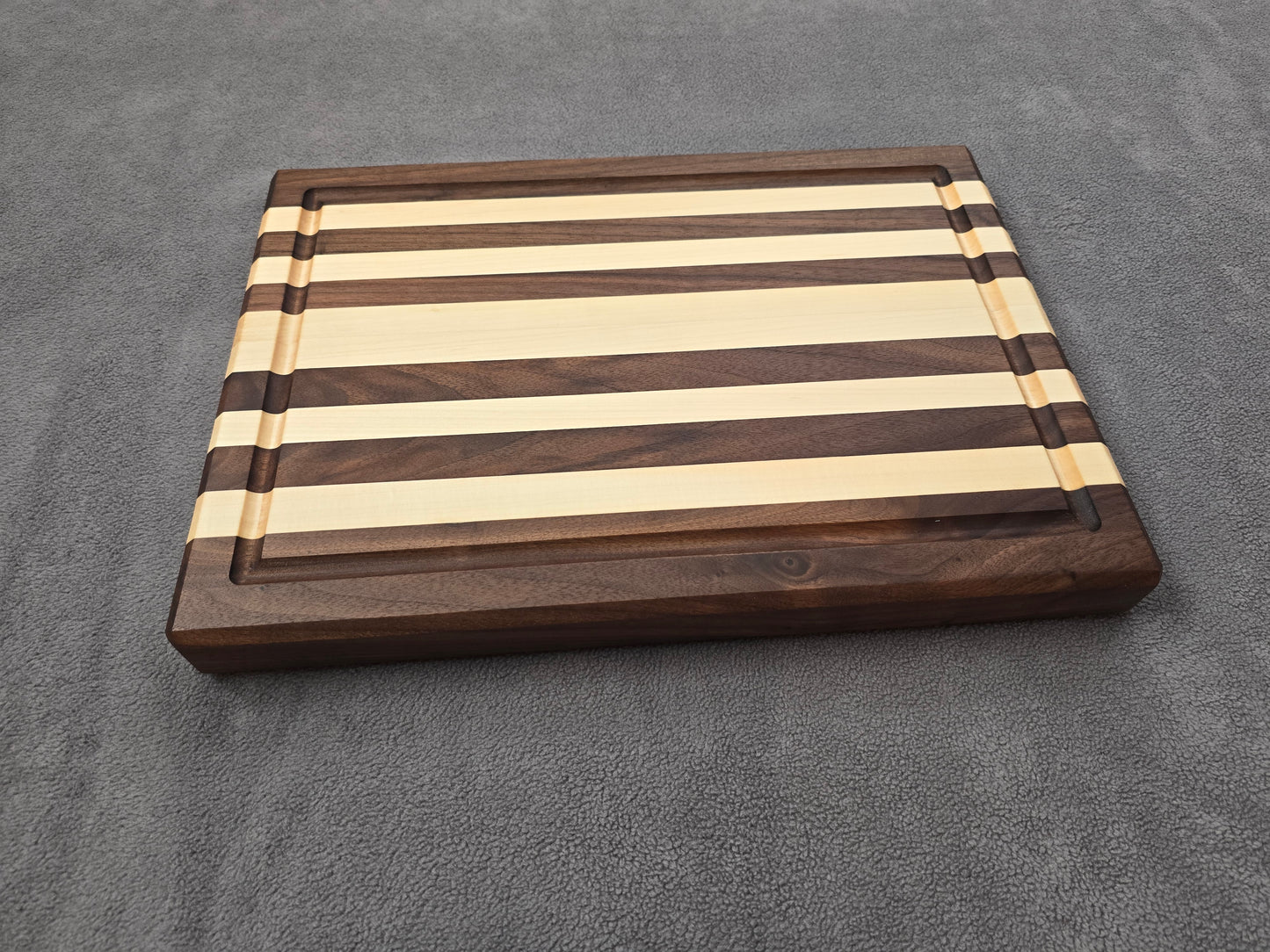 Walnut and Maple Stripped Cutting Board